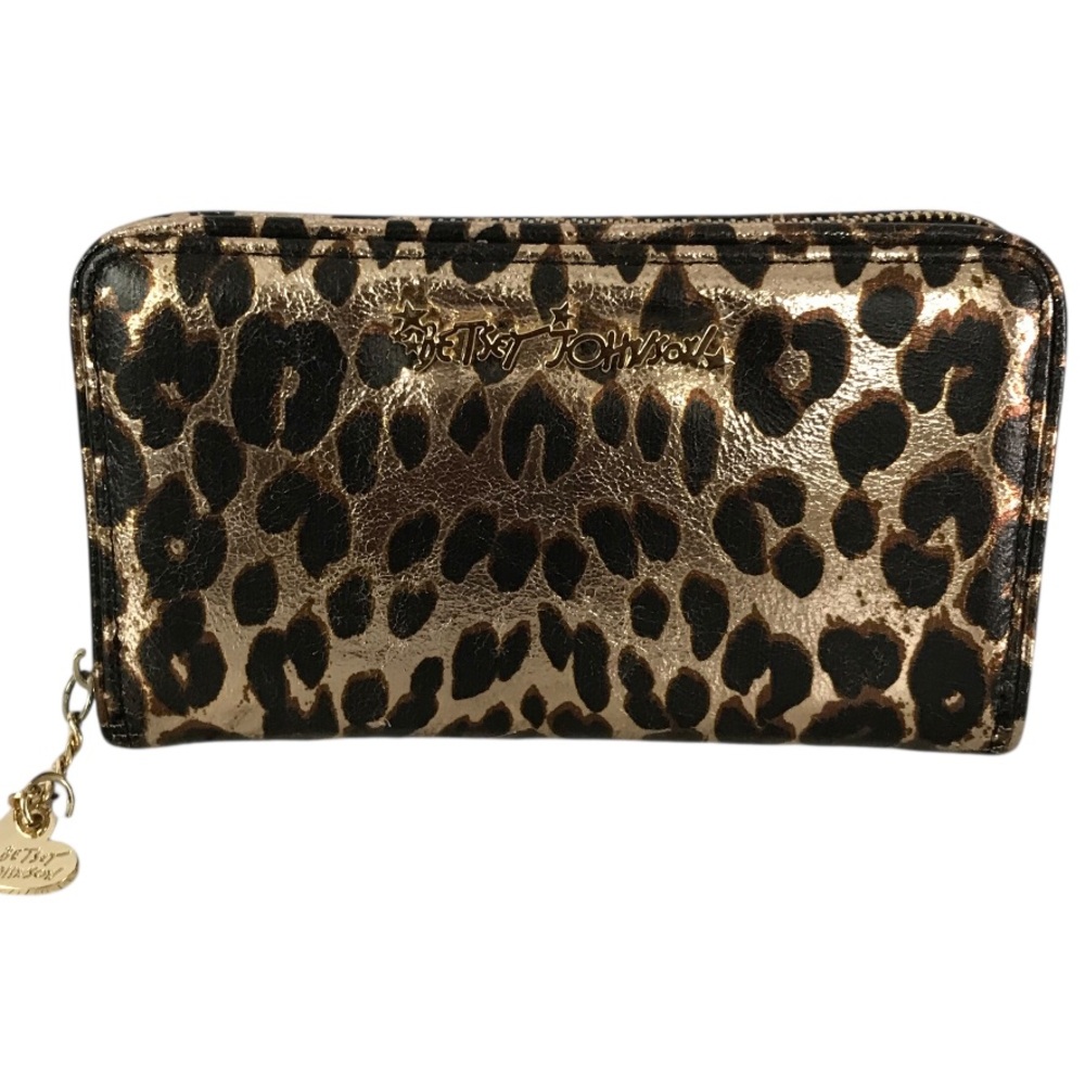 Betsey Johnson Leopard Print Wallet - Gold and Black